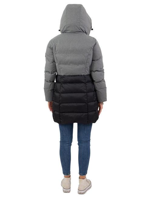 CIRRUS LT Daunenjacke mit Kapuze Melangegrau - Schwarz - Daunenjacken f&uuml;r Damen