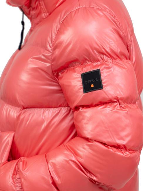 MARTFLY NIK Kurze gesteppte Daunenjacke Tea Rose/Cordovan-Leder - Daunenjacken für Damen