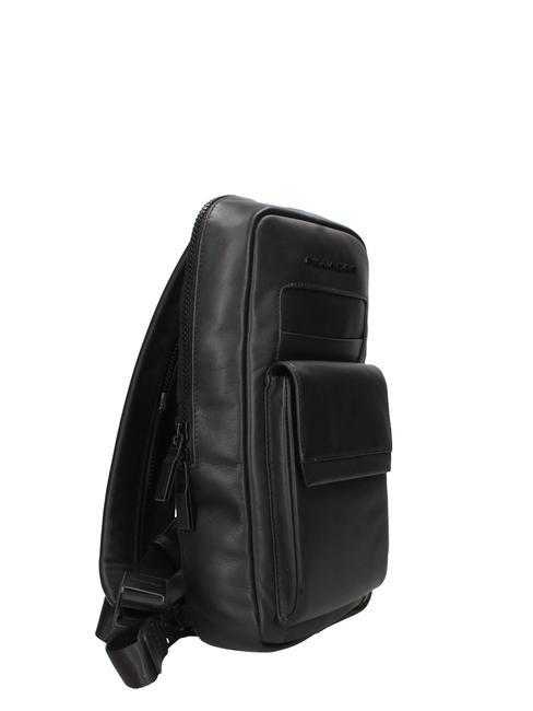 FINN  Rucksack / Umhängetasche aus Leder Schwarz - PC-Rucksäcke