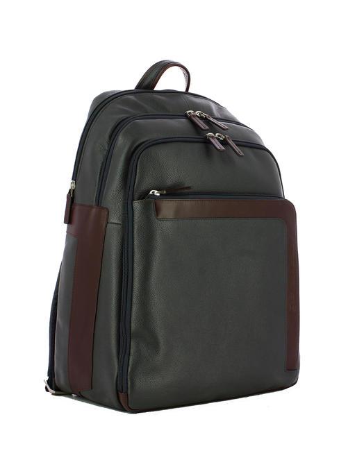 X1 15,6-Zoll-Laptop-Rucksack aus Leder blau / braun - PC-Rucksäcke