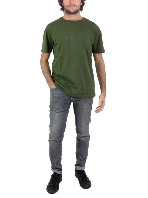 BASIC FLOCK Baumwoll-T-Shirt mit Logo Militär - Herren-T-Shirts