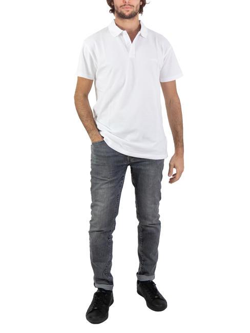BASIC Kurzärmliges Stretch-Poloshirt Weiß - Herren-Polo-Shirts/Herren-Polo-Shirt/Herrenpoloshirt/Herrenpoloshirts