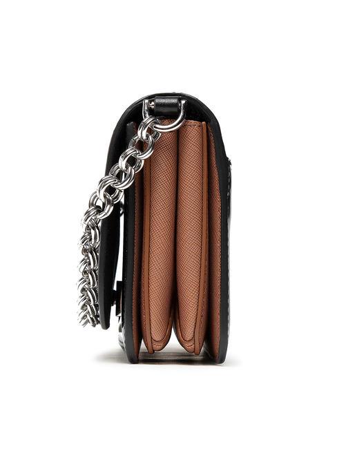 SPLENDIDA Mini-Tasche aus Leder mit Schulterriemen schwarz + cognac h - Damentaschen