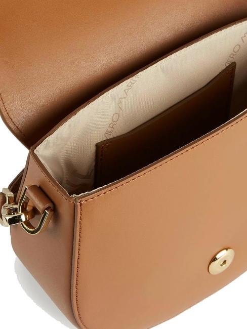 GEO SUMMER BREEZE Runde Umh&auml;ngetasche aus Leder TABAK - Damentaschen