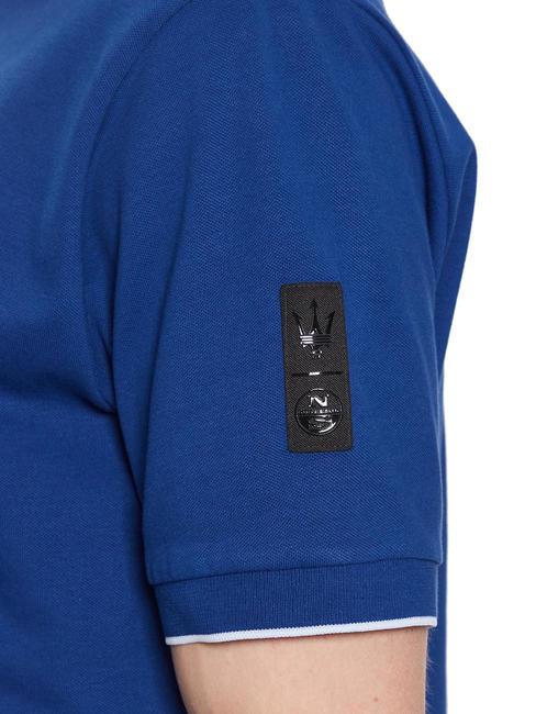 MASERATI Kurzärmliges Poloshirt aus Stretch-Baumwolle Elektrisches Blau - Herren-Polo-Shirts/Herren-Polo-Shirt/Herrenpoloshirt/Herrenpoloshirts