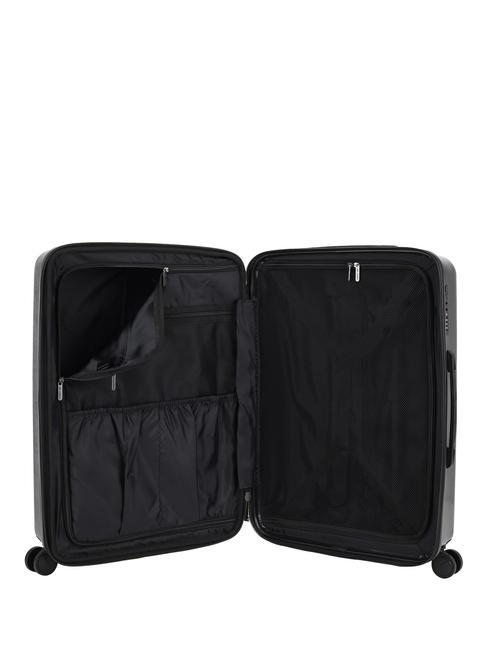 1881 Mittelgroßer erweiterbarer Trolley Schwarz - Harte Trolleys