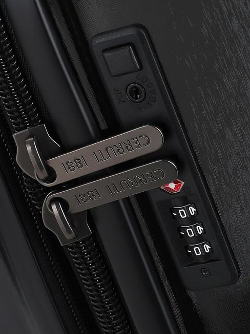 1881 Mittelgroßer erweiterbarer Trolley Schwarz - Harte Trolleys