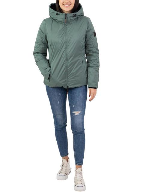 SCIRE NY DOUBLE Doppelseitige Daunenjacke mit Kapuze dunkler Wald - Graphitblau - Daunenjacken f&uuml;r Damen