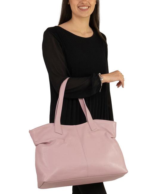 MARTINA Dollar-Shopper-Tasche aus Leder tausendj&auml;hriges Rosa - Damentaschen
