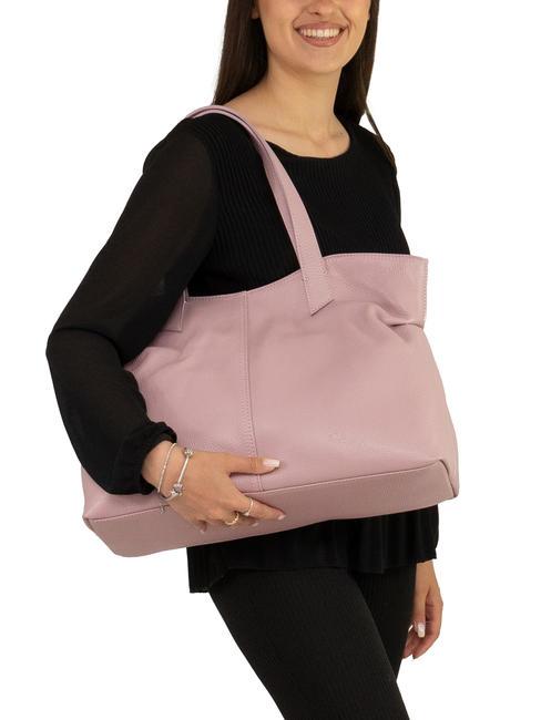 MARTINA Dollar-Shopper-Tasche aus Leder tausendj&auml;hriges Rosa - Damentaschen