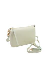 LESAC SIMONA Umhängetasche aus Tris-Dollar-Leder arktisches Blaugrün - Damentaschen - 2