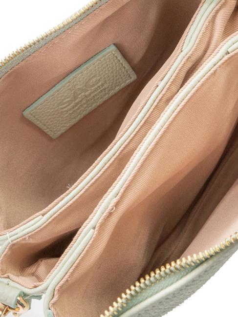 SIMONA Umhängetasche aus Tris-Dollar-Leder arktisches Blaugrün - Damentaschen