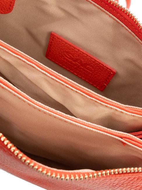 SIMONA Umhängetasche aus Tris-Dollar-Leder Koralle - Damentaschen