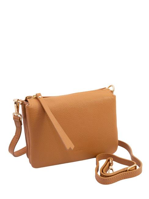 SIMONA Umhängetasche aus Tris-Dollar-Leder dunkles Leder - Damentaschen