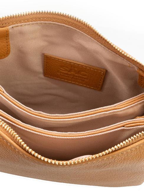 SIMONA Umhängetasche aus Tris-Dollar-Leder dunkles Leder - Damentaschen