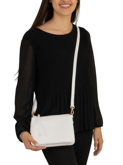 SIMONA Umhängetasche aus Tris-Dollar-Leder optisches Weiß - Damentaschen