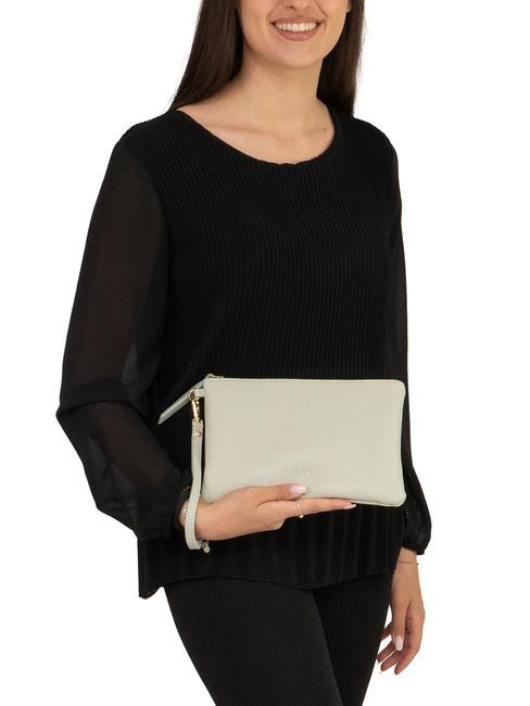 ROBERTA Dollar-Clutch aus Leder arktisches Blaugrün - Damentaschen