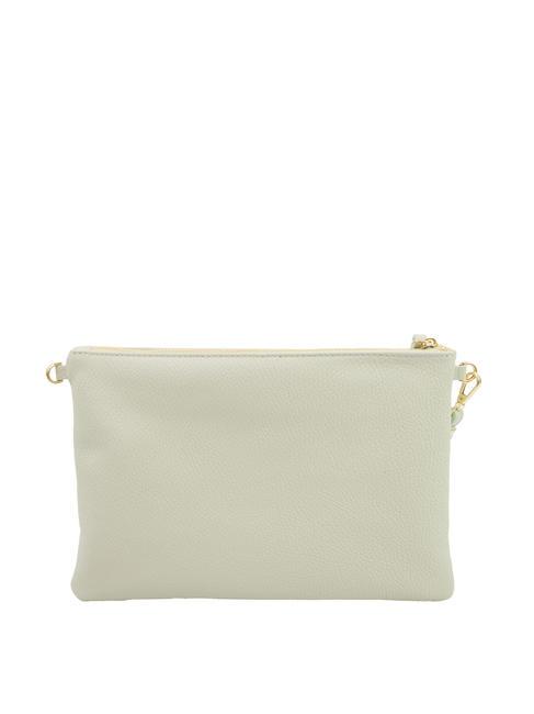 CLAUDIA Dollar-Clutch aus Leder mit Schultergurt arktisches Blaugrün - Damentaschen