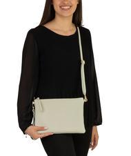 LESAC CLAUDIA Dollar-Clutch aus Leder mit Schultergurt arktisches Blaugrün - Damentaschen - 4