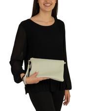 LESAC CLAUDIA Dollar-Clutch aus Leder mit Schultergurt arktisches Blaugrün - Damentaschen - 5