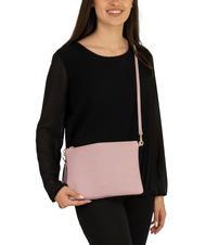 LESAC CLAUDIA Dollar-Clutch aus Leder mit Schultergurt tausendjähriges Rosa - Damentaschen - 4