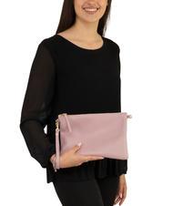 LESAC CLAUDIA Dollar-Clutch aus Leder mit Schultergurt tausendjähriges Rosa - Damentaschen - 5