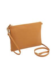 LESAC CLAUDIA Dollar-Clutch aus Leder mit Schultergurt dunkles Leder - Damentaschen - 2