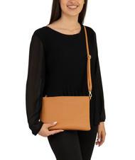 LESAC CLAUDIA Dollar-Clutch aus Leder mit Schultergurt dunkles Leder - Damentaschen - 4