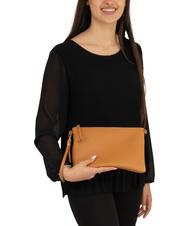 LESAC CLAUDIA Dollar-Clutch aus Leder mit Schultergurt dunkles Leder - Damentaschen - 5