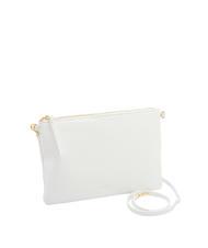 LESAC CLAUDIA Dollar-Clutch aus Leder mit Schultergurt optisches Wei&szlig; - Damentaschen - 2