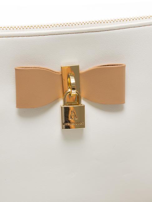 LA LA LAND Flache Schulter-Clutch weiß/braun - Damentaschen