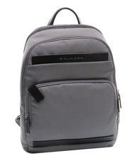 PIQUADRO KLOUT Rucksack aus Leder und Stoff, 15,6-Zoll-PC-Halterung grau2 - PC-Rucksäcke - 4
