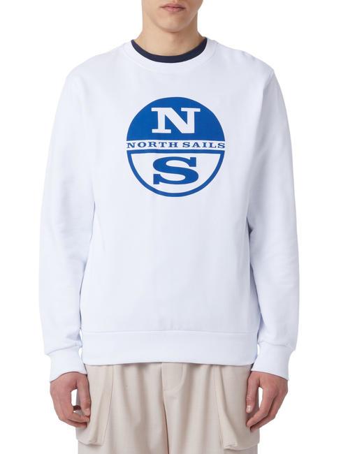 N|S LOGO Sweatshirt aus Baumwolle mit Rundhalsausschnitt Weiß - Sweatshirts Herren