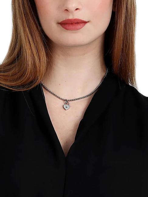 ABBRACCIO Halskette mit Herzanhänger aus Zirkon weiß - Halsketten