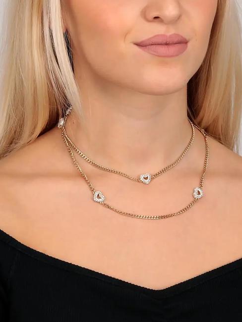 INCONTRI Doppelt gedrehte Halskette mit Herzen Gold - Halsketten