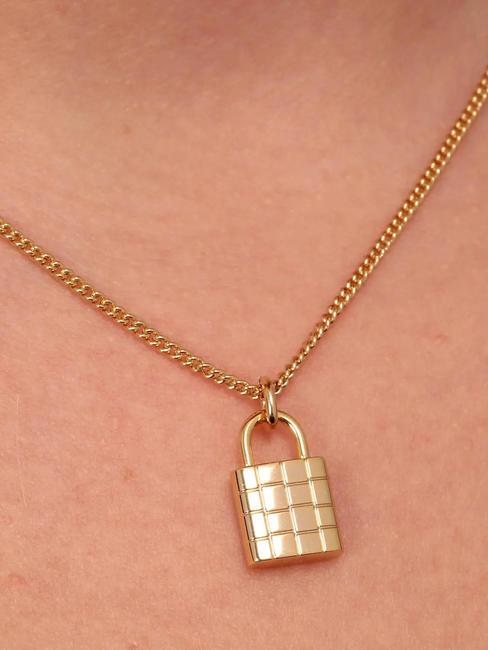 ABBRACCIO Halskette mit Vorhängeschloss-Anhänger Gold - Halsketten