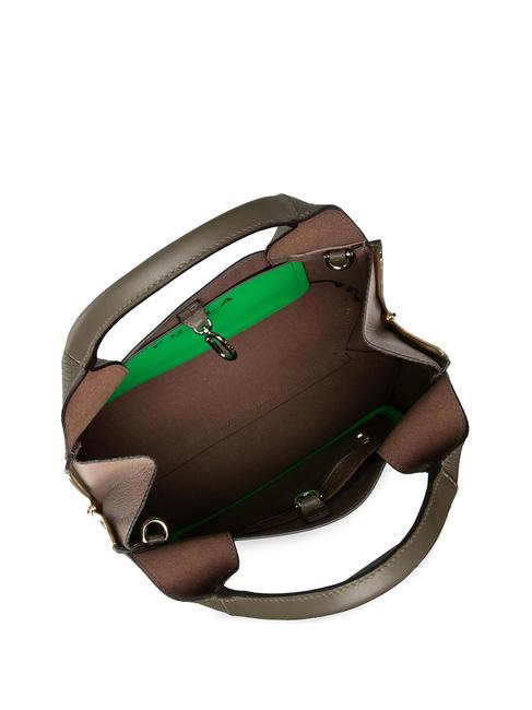 GILDA Einkaufstasche aus Roma- und St eracle-Kalbsleder salbei c+greige - Damentaschen