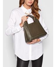 FURLA GILDA Einkaufstasche aus Roma- und St eracle-Kalbsleder salbei c+greige - Damentaschen - 6