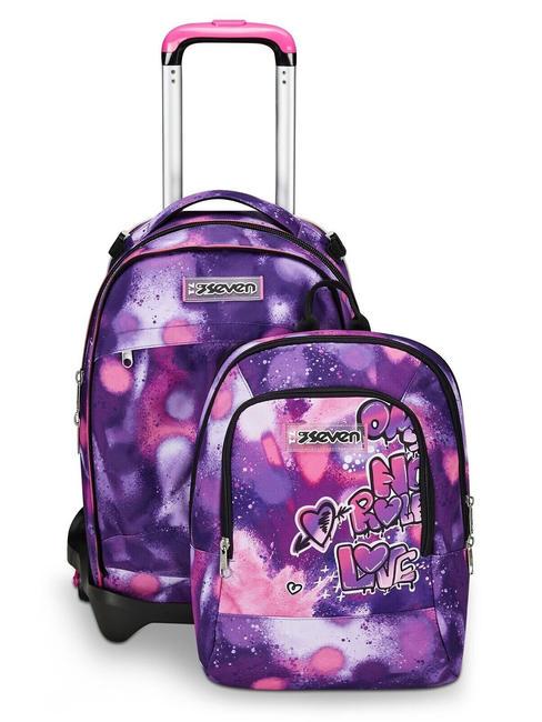 DETACH BUBBLE STREET Abnehmbarer Doppel-Rucksackwagen ROSA VIOLETT - Rucks&auml;cke mit Trolleyfunktion