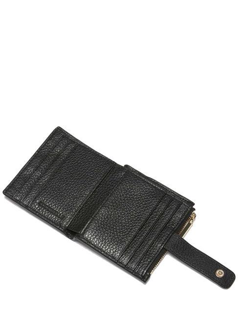 METALLIC SOFT Mini-Geldbörse aus Leder Schwarz - Brieftaschen Damen
