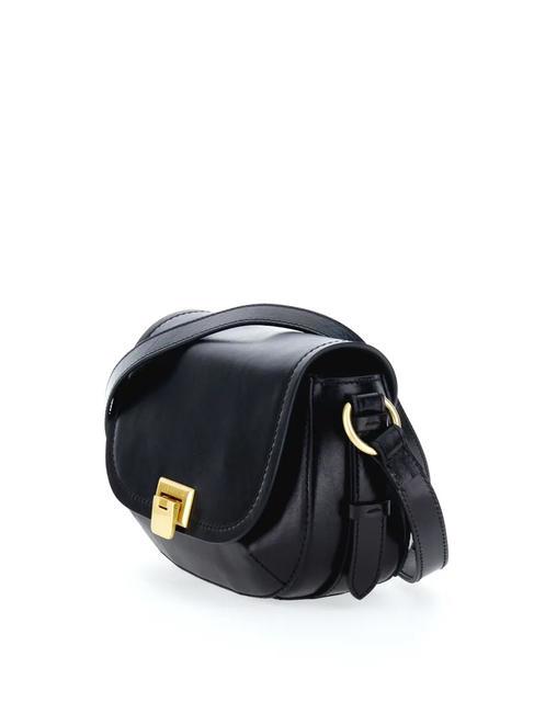 FEDERICA  Mini-Umh&auml;ngetasche aus Leder Schwarzes Gold - Harte Trolleys