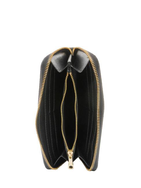 FIORDALISO  Ledergeldbörse mit umlaufendem Reißverschluss Schwarz - Brieftaschen Damen