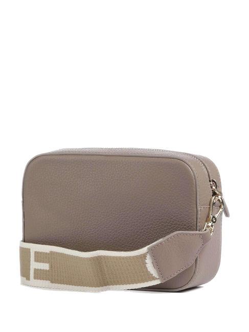 TEBE Schultertasche aus strukturiertem Leder warmes Taupe 2 - Damentaschen