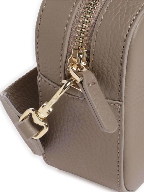 TEBE Schultertasche aus strukturiertem Leder warmes Taupe 2 - Damentaschen