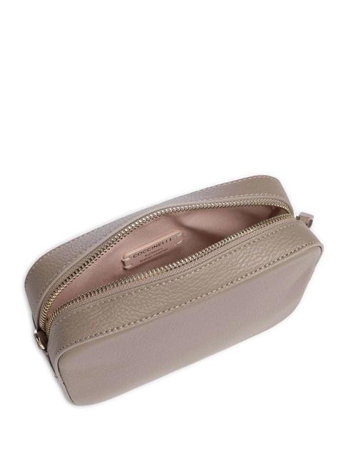 TEBE Schultertasche aus strukturiertem Leder warmes Taupe 2 - Damentaschen