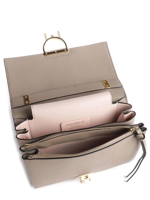 ARLETTIS Handtasche aus gehämmertem Leder warmes Taupe - Damentaschen