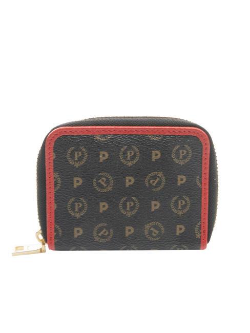 HERITAGE Kleine Geldb&ouml;rse mit umlaufendem Rei&szlig;verschluss schwarzer Lack - Brieftaschen Damen