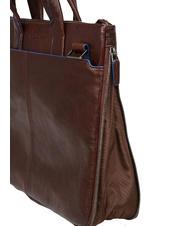 PIQUADRO BLUE SQUARE SPECIAL 15,6-Zoll-Laptop-Aktentasche aus Leder MORO - Arbeitstaschen - 3