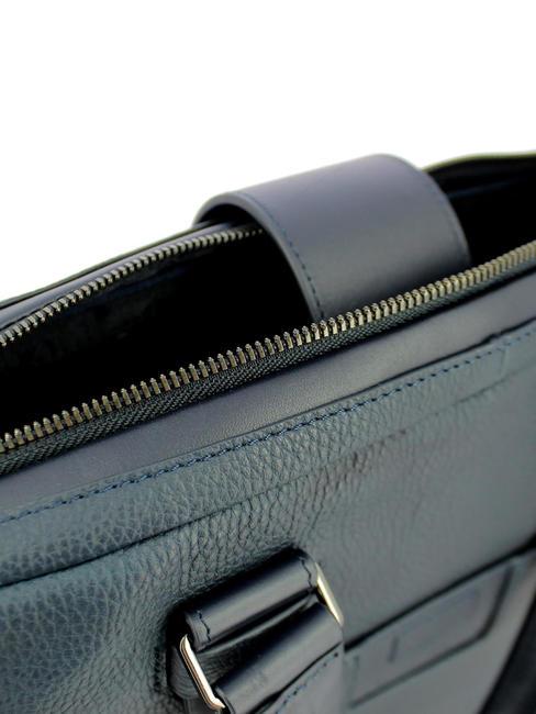 ILI Aktentasche aus Leder f&uuml;r PC 14 " Blau - Arbeitstaschen