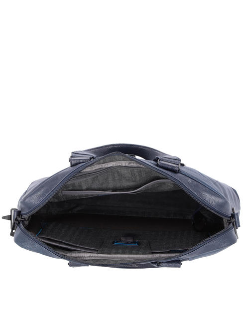 PULSE PLUS Aktentasche aus Leder f&uuml;r PC 14 "/ Tablet 10" Blau - Arbeitstaschen